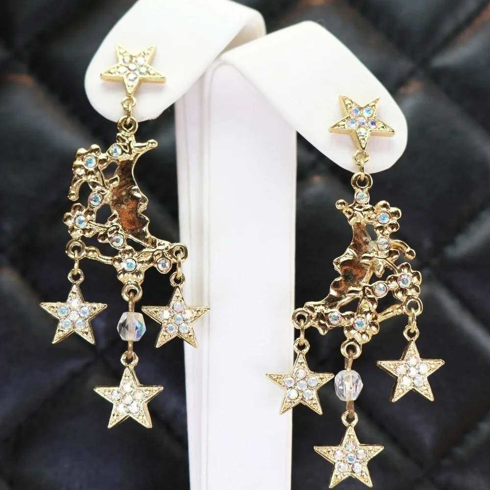 ✨🌙 Magical Moon & Star Earrings by Kirks Folly 🌙
